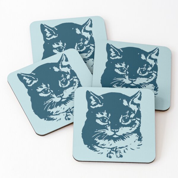 Item preview, Blue cat vintage chromo designed and sold by mesreveries.