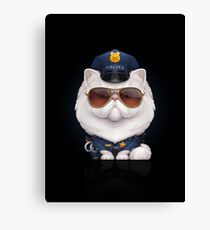 Lienzo Gato persa vestido como un oficial de policía