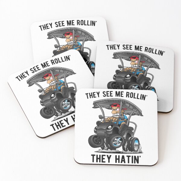 Item preview, They See Me Rollin' They Hatin' Funny Golf Cart Cartoon designed and sold by hobrath.