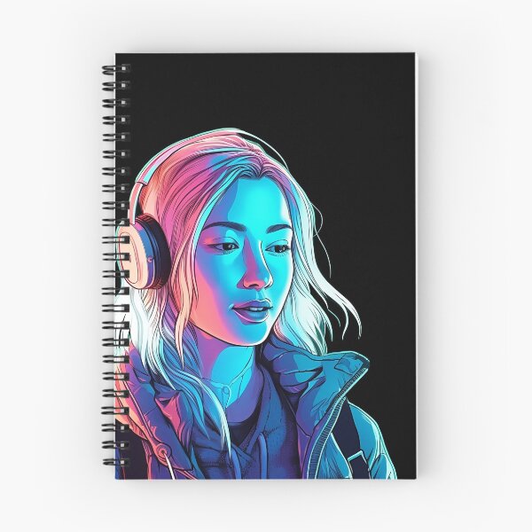 Item preview, Blacklight Lit Girl in Headphones designed and sold by RandomForestBot.