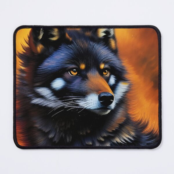 Item preview, Rustic Black Fox, impasto, Ai Generated Art designed and sold by ACC .