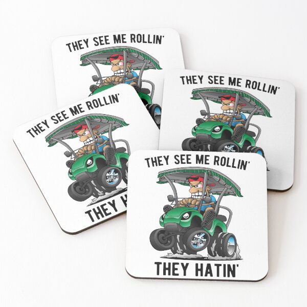 Item preview, They See Me Rollin' They Hatin' Funny Golf Cart Cartoon designed and sold by hobrath.