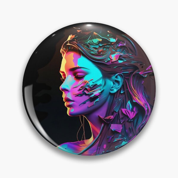 Item preview, Blacklight Painting of a Woman's Face - DIgital Art designed and sold by RandomForestBot.