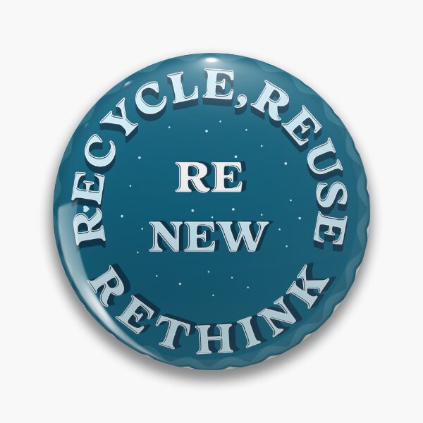 Item preview, Reuse, Rethink, Renew, Recycle badge sticker designed and sold by Tee Express.