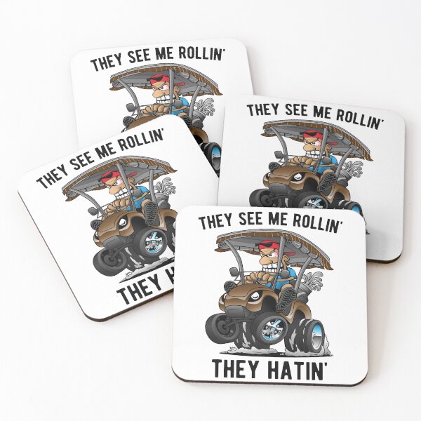 Item preview, They See Me Rollin' They Hatin' Funny Golf Cart Cartoon designed and sold by hobrath.