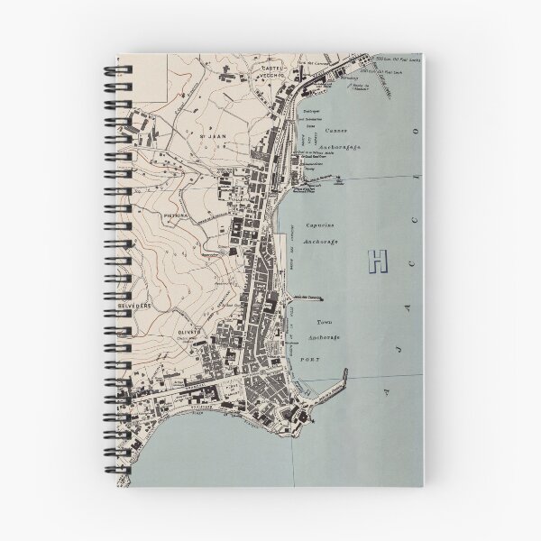 Item preview, Vintage Ajaccio France Map (1943) designed and sold by BravuraMedia.