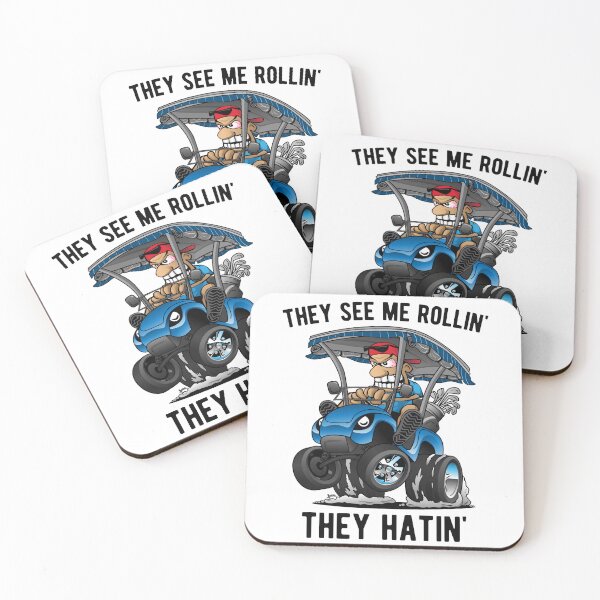 Item preview, They See Me Rollin' They Hatin' Funny Golf Cart Cartoon designed and sold by hobrath.