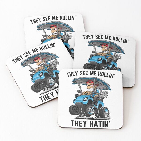 Item preview, They See Me Rollin' They Hatin' Funny Golf Cart Cartoon designed and sold by hobrath.