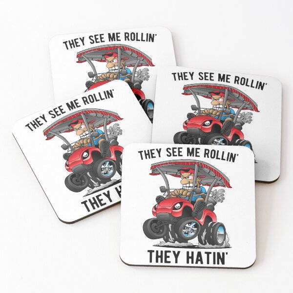 Item preview, They See Me Rollin' They Hatin' Funny Golf Cart Cartoon designed and sold by hobrath.