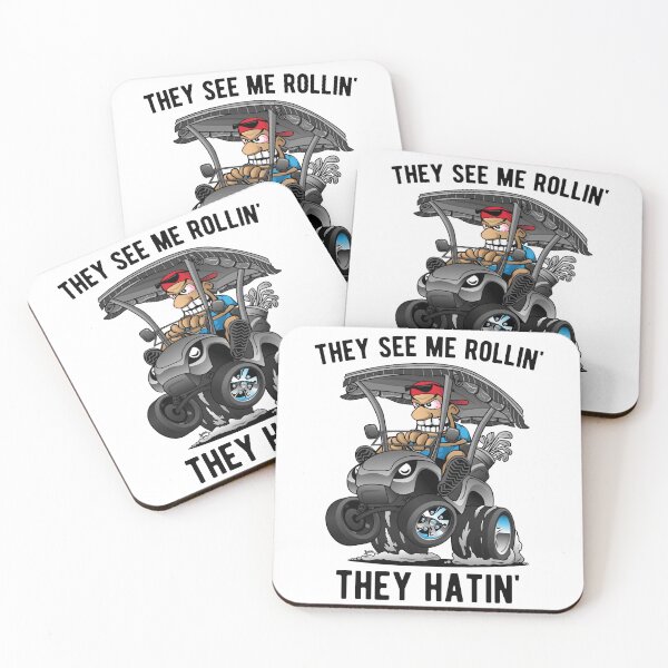 Item preview, They See Me Rollin' They Hatin' Funny Golf Cart Cartoon designed and sold by hobrath.