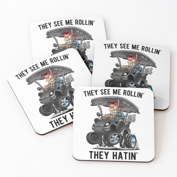Item preview, They See Me Rollin' They Hatin' Funny Golf Cart Cartoon designed and sold by hobrath.