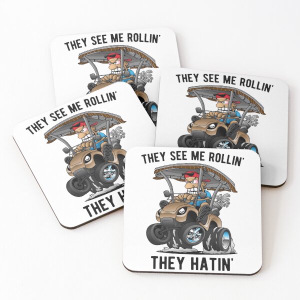 Item preview, They See Me Rollin' They Hatin' Funny Golf Cart Cartoon designed and sold by hobrath.