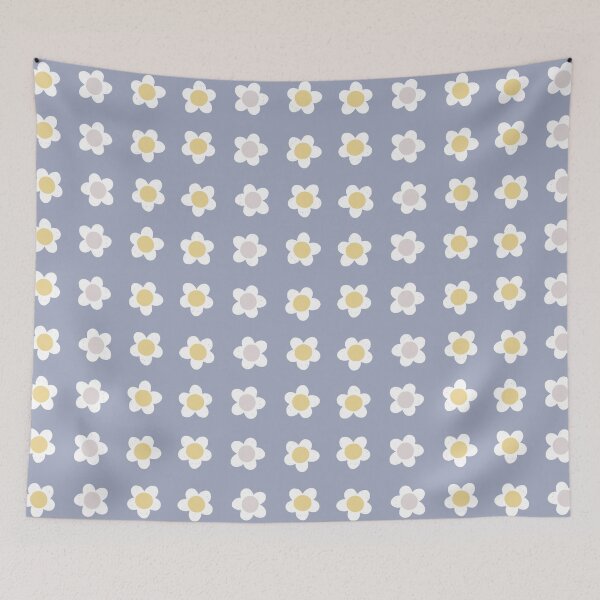 Item preview, Cute Flower Stripes Spring And Summer Floral Pattern Pigeon Blue designed and sold by scorpiolane.