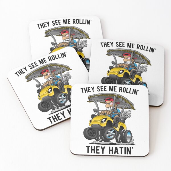 Item preview, They See Me Rollin' They Hatin' Funny Golf Cart Cartoon designed and sold by hobrath.