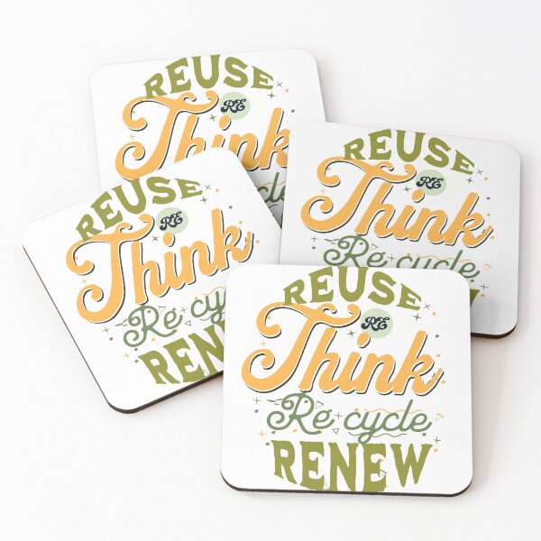 Item preview, Hand drawn recycle, reuse, renew, rethink motivational lines designed and sold by Tee Express.