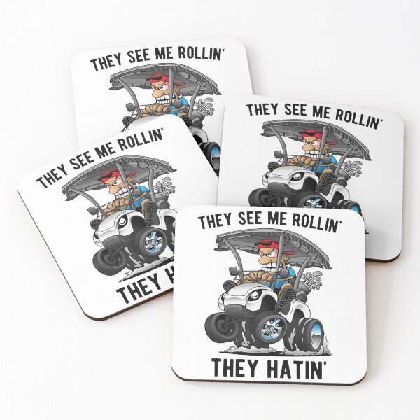 Item preview, They See Me Rollin' They Hatin' Funny Golf Cart Cartoon designed and sold by hobrath.