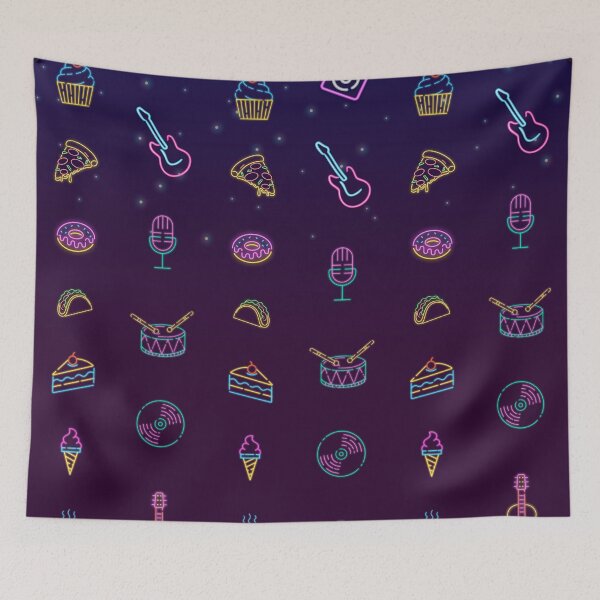 Item preview, Neon Pattern Food and Music designed and sold by murahbanget.