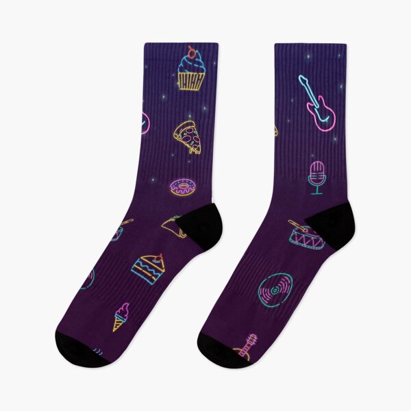 Item preview, Neon Pattern Food and Music designed and sold by murahbanget.