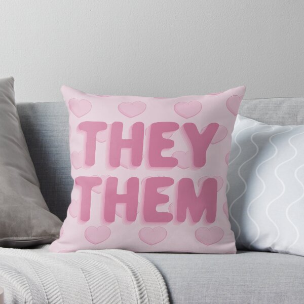 Item preview, Pink Hearts They/Them Pronouns designed and sold by MoonMint.