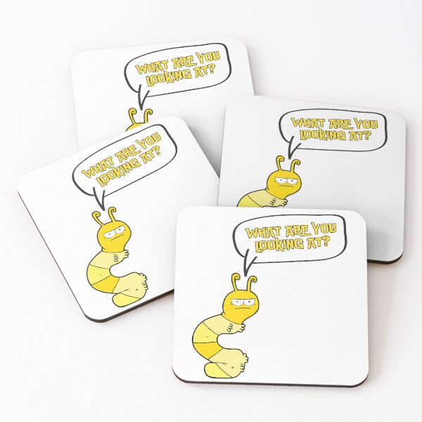 Item preview, Funny Art Print of Grumpy Caterpillar Saying "What are you looking at?" designed and sold by GiveMeMood.