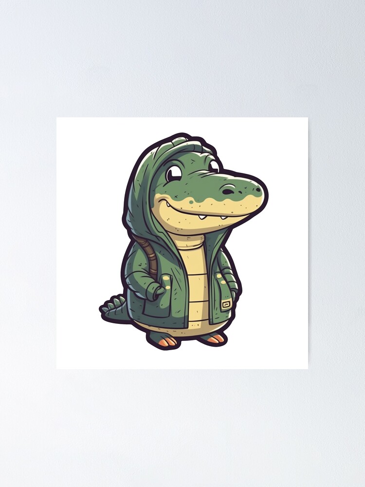 Cute anime alligator bundled up for winter on Craiyon