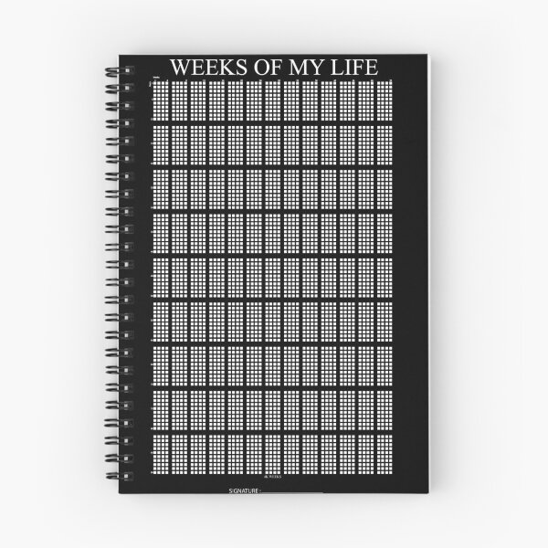 Item preview, Weeks of my Life 90 Years with Signature Black Background - Life Calendar  designed and sold by Mylecm.