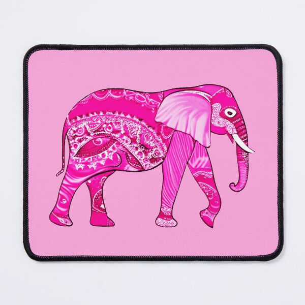 Item preview, Indian Elephant in a Fuchsia Pink Arabesque Pattern designed and sold by Marymarice.