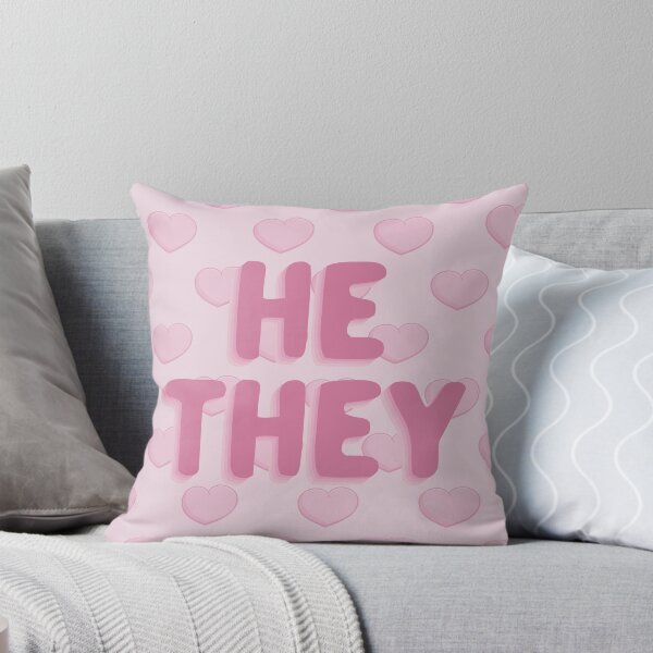 Item preview, Pink Hearts He/They Pronouns designed and sold by MoonMint.