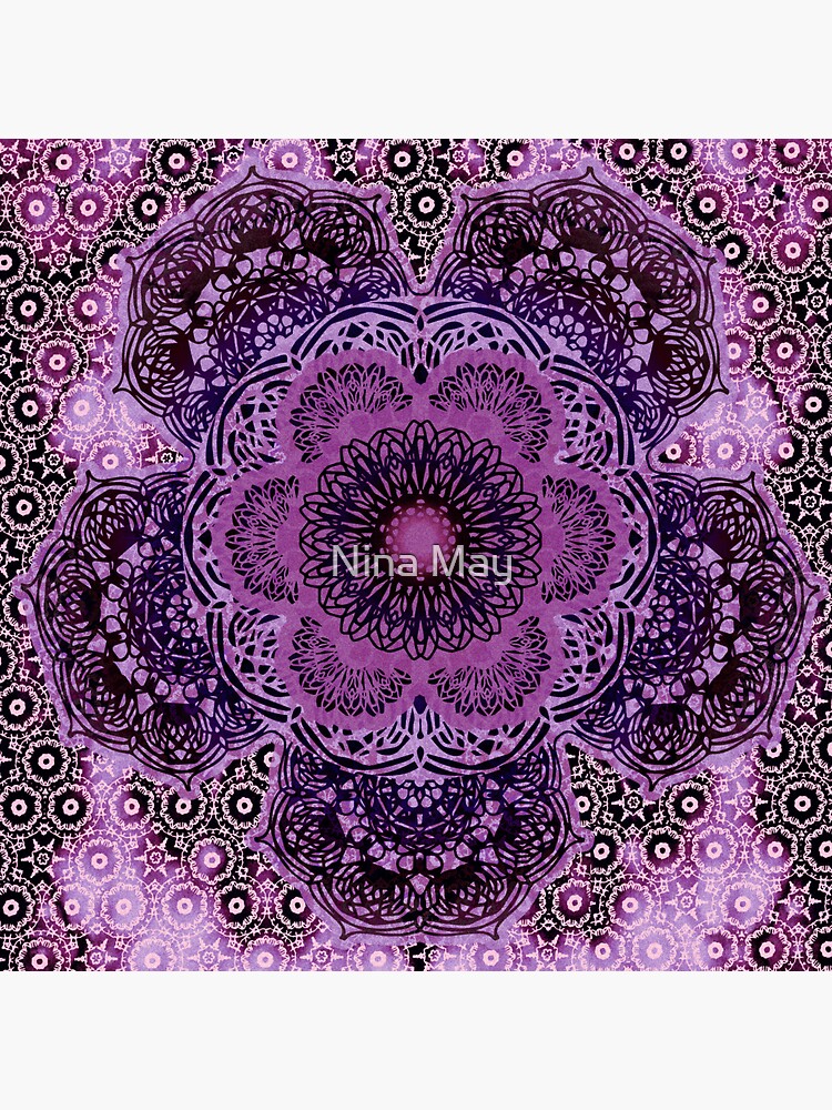 Thumbnail 3 of 3, Sticker, Boho Brocade Daisy Mandala designed and sold by ninabmay.