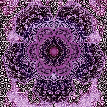 Artwork thumbnail, Boho Brocade Daisy Mandala by Nina May Designs