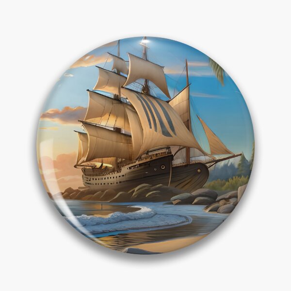 Item preview, pirate ship on beach designed and sold by basitcv.