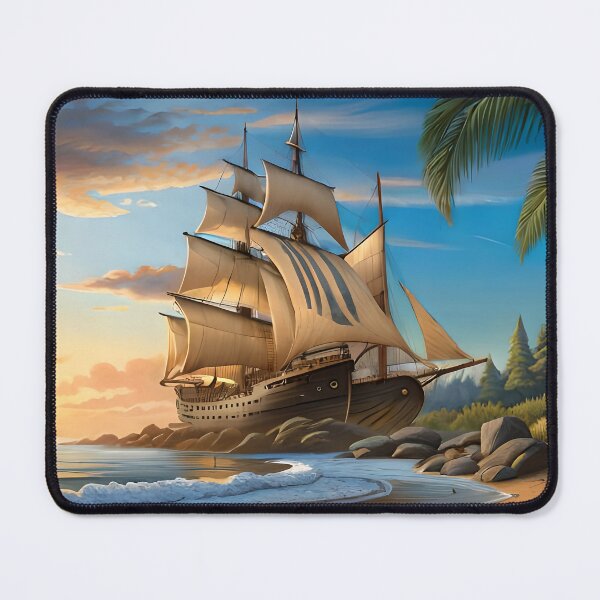 Item preview, pirate ship on beach designed and sold by basitcv.
