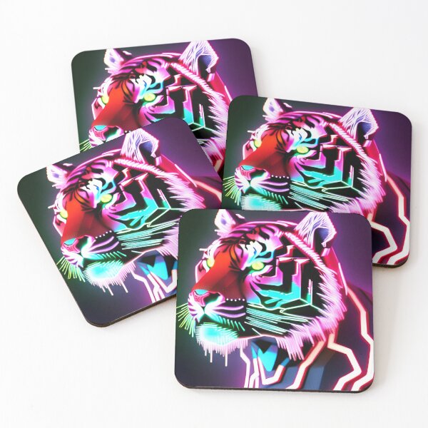 Item preview, Trippy Psychedelic Neon Tigers 14 designed and sold by Benito Del Ray.