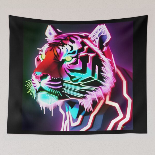 Item preview, Trippy Psychedelic Neon Tigers 14 designed and sold by Benito Del Ray.
