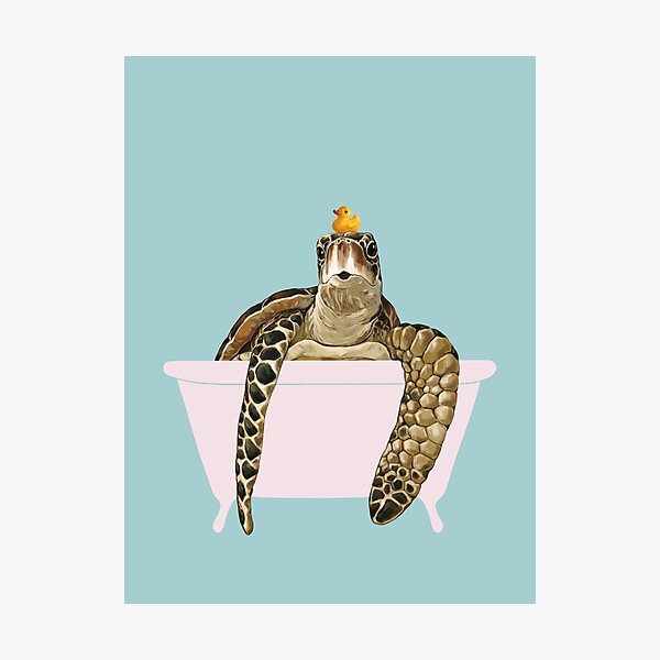 Item preview, Sea Turtle in Bathtub designed and sold by bignosework.