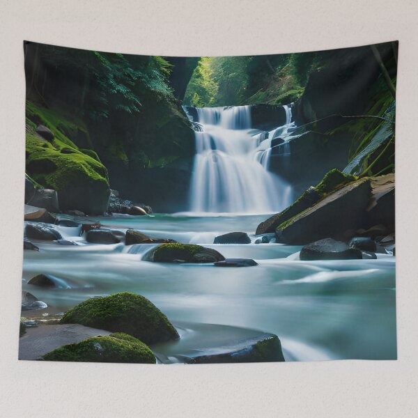 Item preview, Beautiful jungle waterfall in amazone forest designed and sold by RK - Shop.