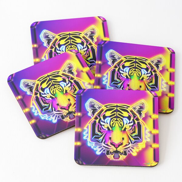 Item preview, Trippy Psychedelic Neon Tigers 15 designed and sold by Benito Del Ray.