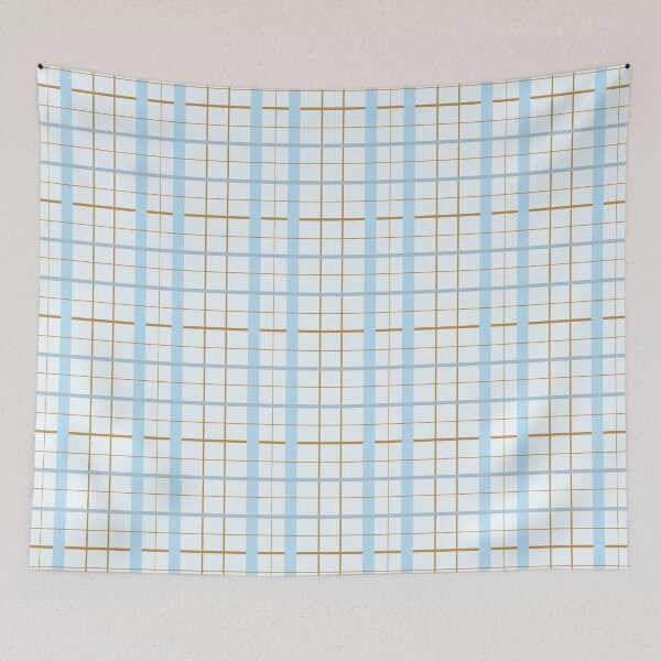Item preview, Abstract geometric striped plaid seamless pattern in light blue and brown colors designed and sold by Elena Malgina.