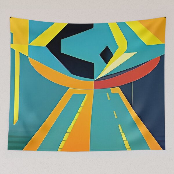 Item preview, Abstract Animal in a Hooded Cape and a Blue and Orange Sky designed and sold by deniselynnimage.