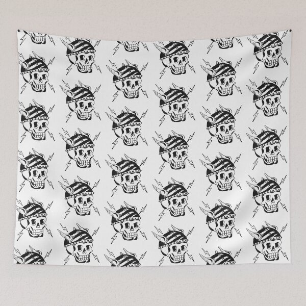 Item preview, old skull tattoo flash designed and sold by iamtrad.