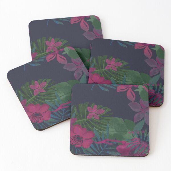 Item preview,  NAVY BLUE TROPICAL FLOWERS designed and sold by NEWGARDEN STUDIO.