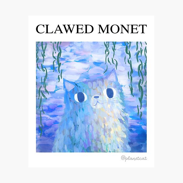 Item preview, Clawed Monet Artist Cat designed and sold by PlanetCatArt.