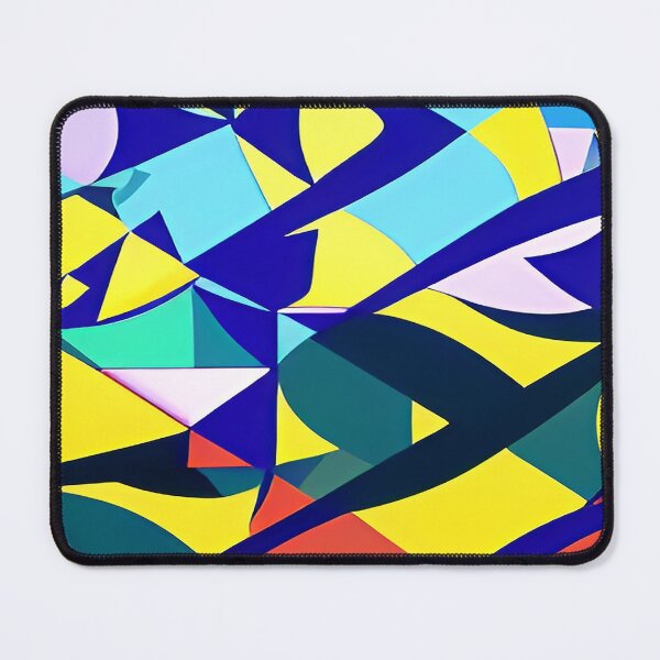 Item preview, Aqua Marine Teal and Navy Blue Abstract with Yellow designed and sold by deniselynnimage.