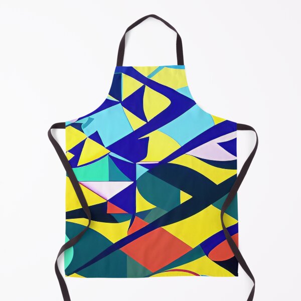 Item preview, Aqua Marine Teal and Navy Blue Abstract with Yellow designed and sold by deniselynnimage.