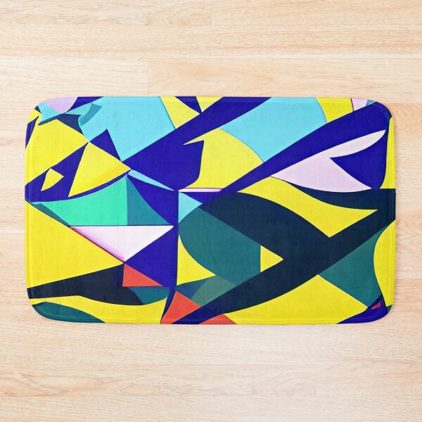 Item preview, Aqua Marine Teal and Navy Blue Abstract with Yellow designed and sold by deniselynnimage.