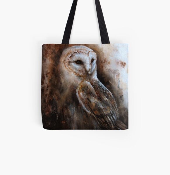Latte - Barn Owl All Over Print Tote Bag