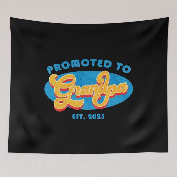 Artikelvorschau, Vintage Retro Promoted To Grandpa Est. 2023 entworfen und verkauft von Whimsical Thinker.