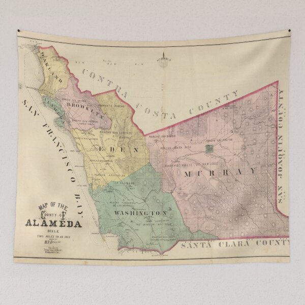 Item preview, Vintage Alameda County California Map (1878)  designed and sold by BravuraMedia.