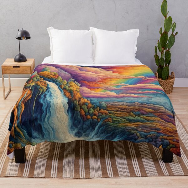 Item preview, Psychedelic Trippy Waterfall Rainbow designed and sold by Matt's Artificial Nature.