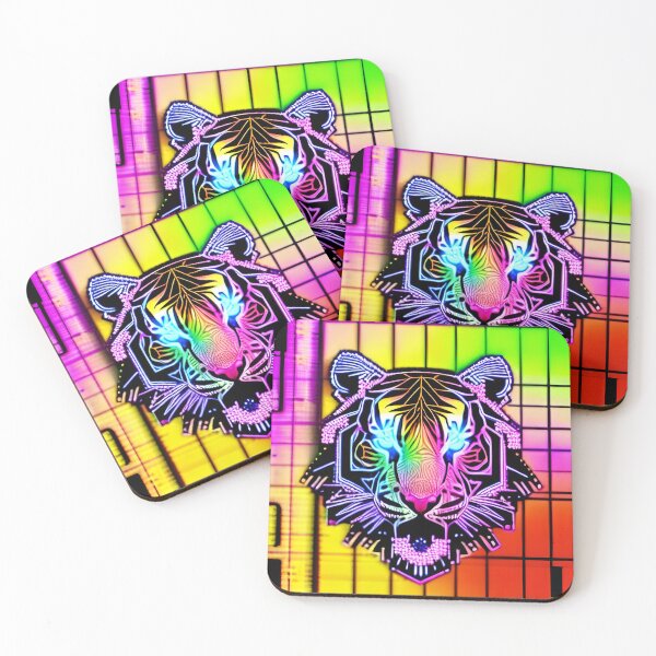 Item preview, Trippy Psychedelic Neon Tigers 16 designed and sold by Benito Del Ray.